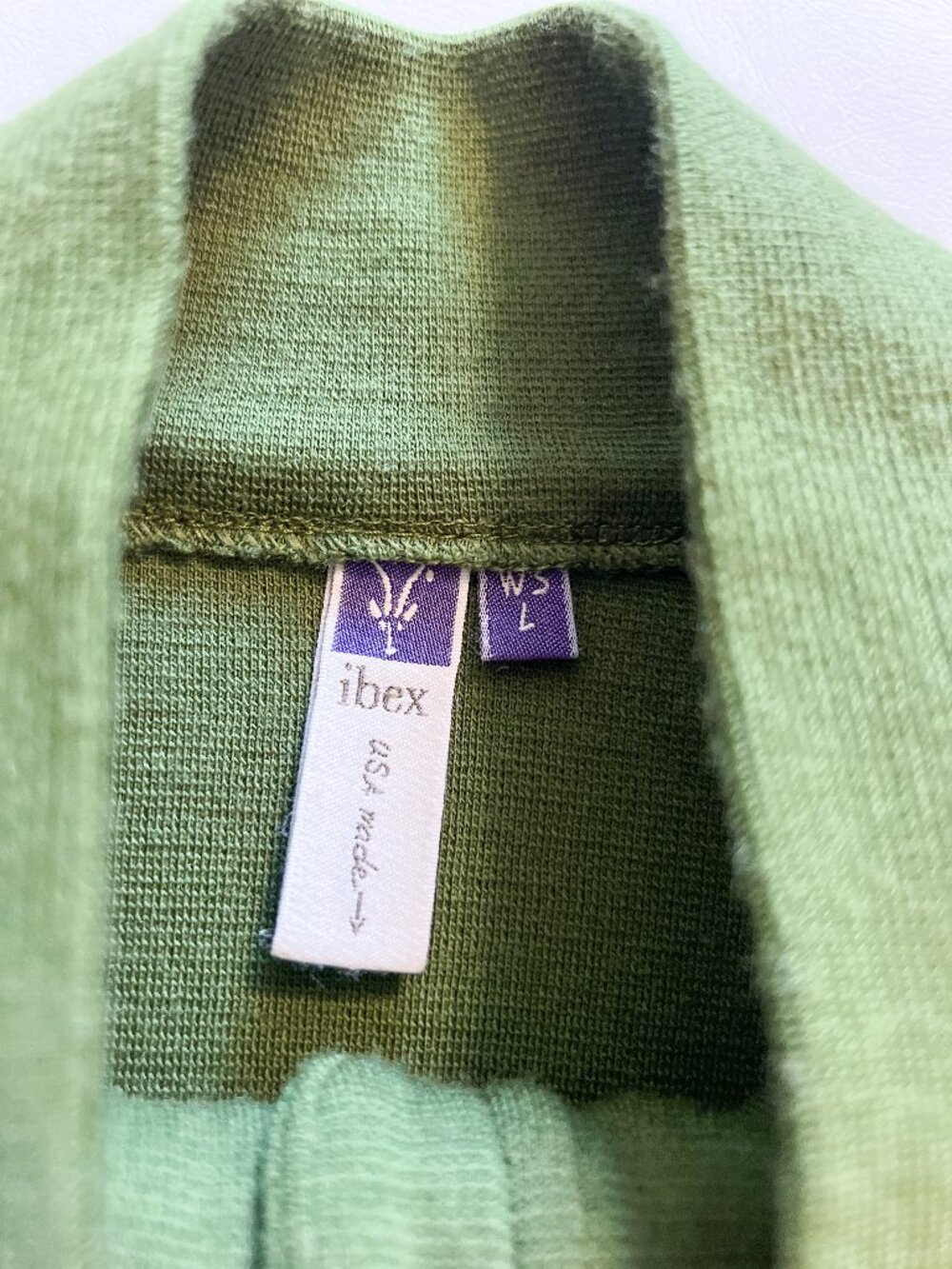 Ibex Women’s Large Green 100% Merino Wool Full Zip Jacket Made USA - Picture 9 of 14